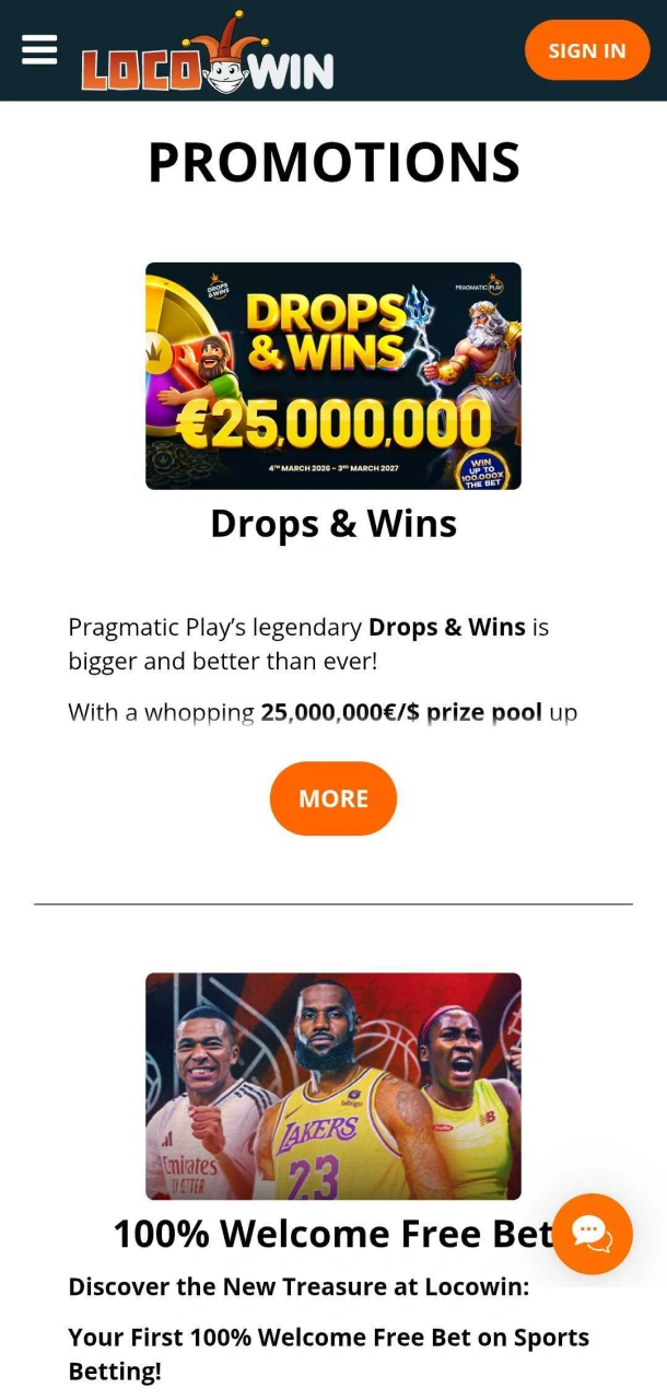 See latest bonuses at Locowin app promotion page.