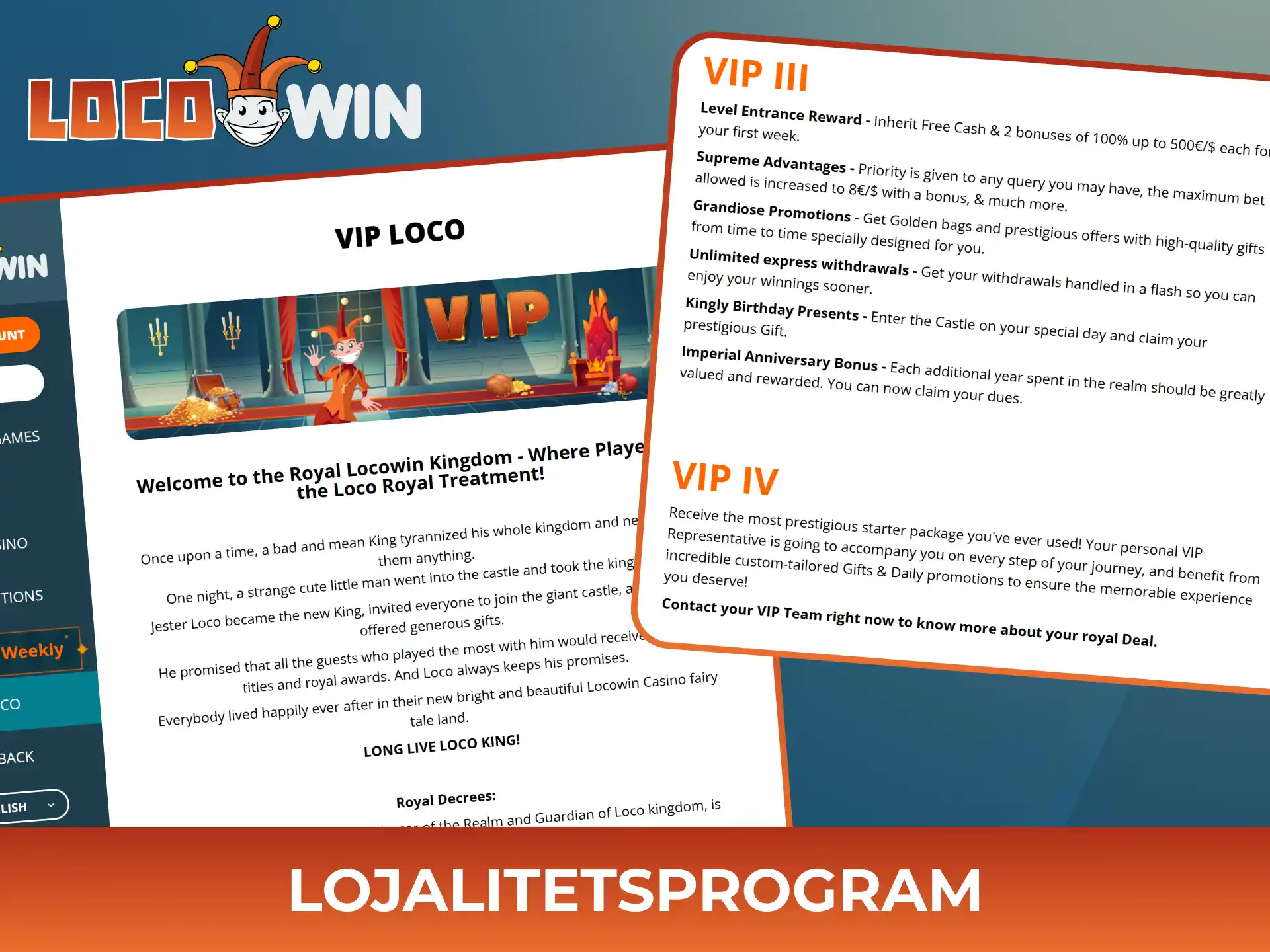 Gå med i Locowins VIP-lojalitetsprogram och få mer ut av att spela dina favoritspel.