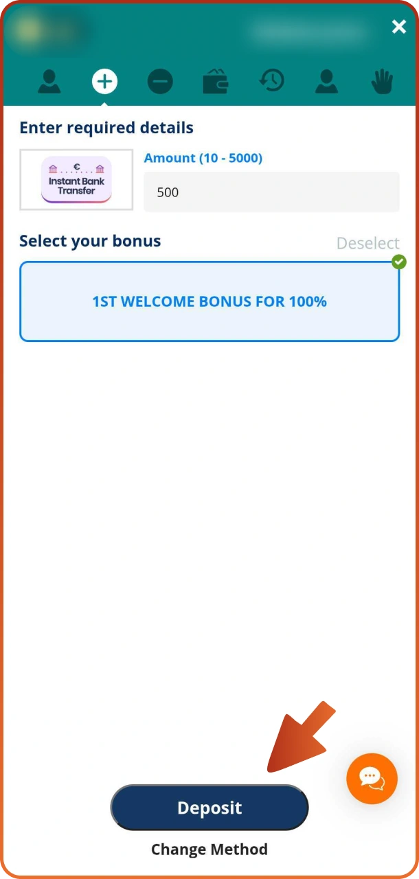 Finish deposit procedure to activate Locowin bonus.