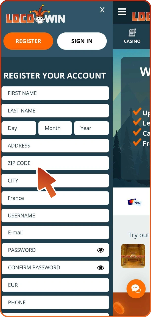 Make Locowin account to deposit for your playing sessions.