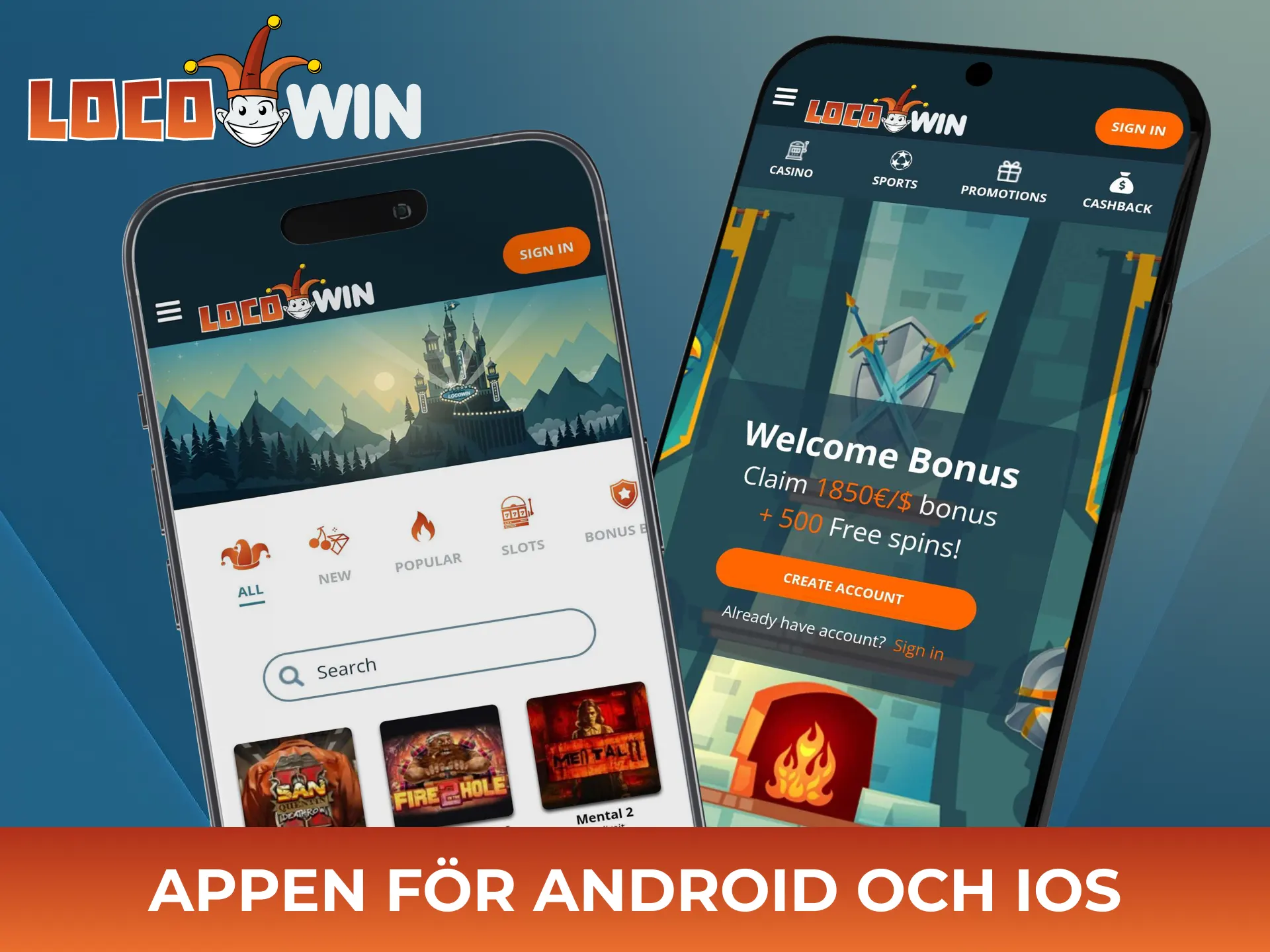 Ladda ner Locowin-appen till din smartphone och börja spela direkt.