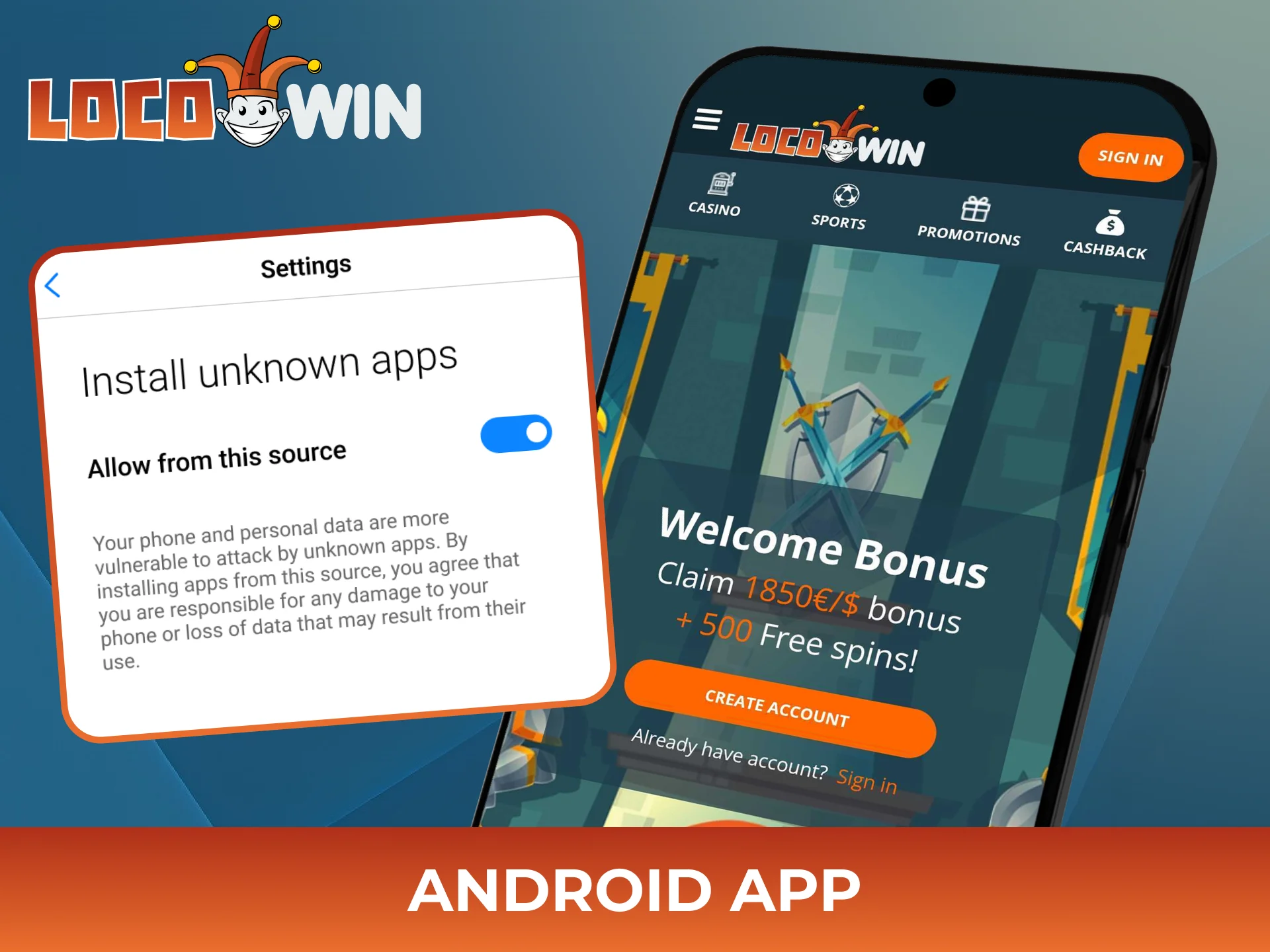 Get Locowin android app in few steps.