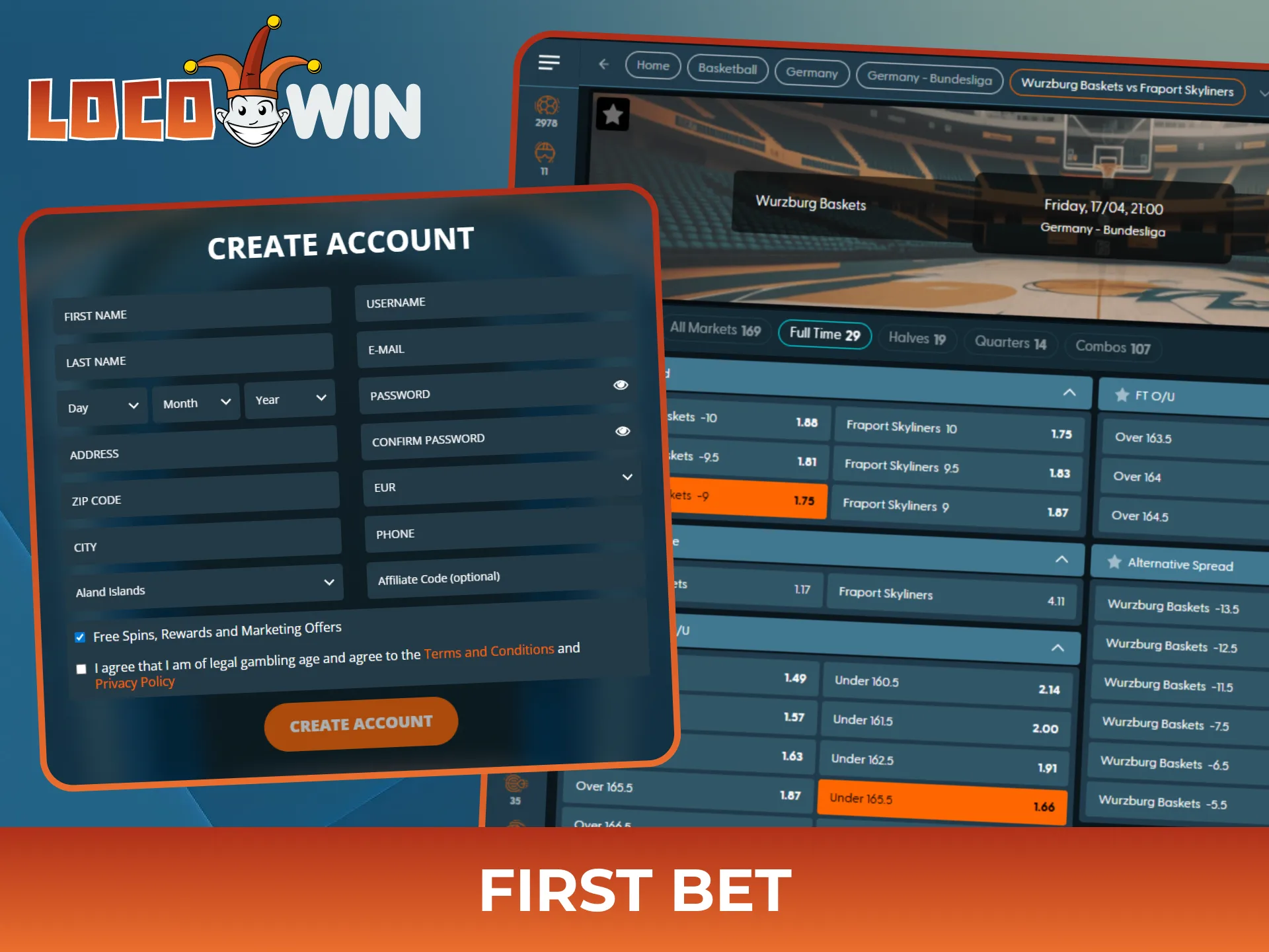 Follow the simple steps to make your first bet on Locowin today.
