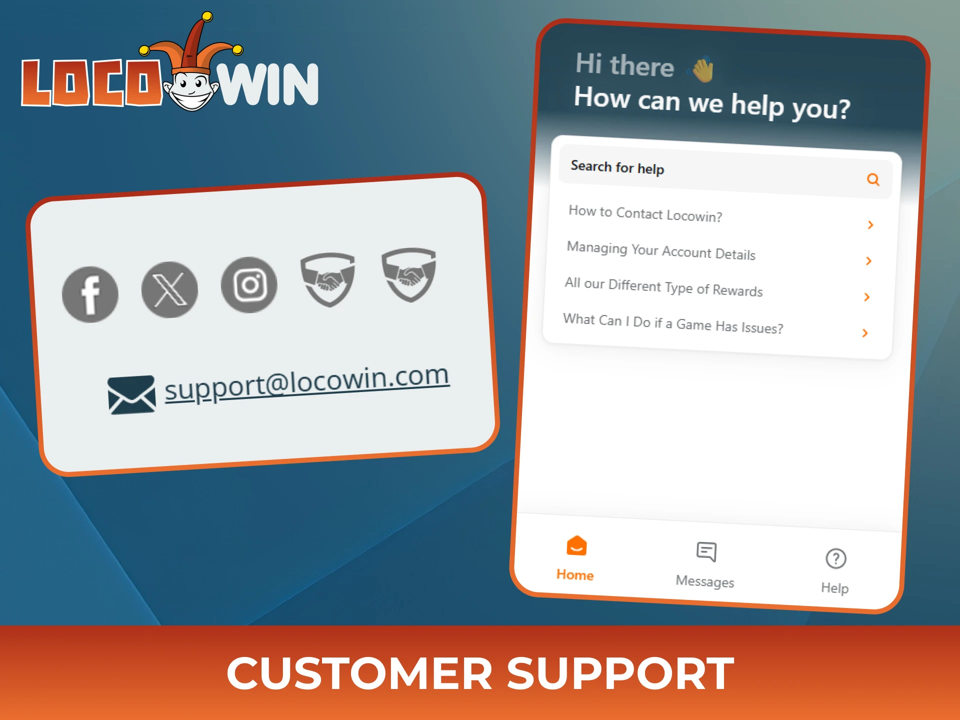 Contact Locowin Customer Support to get professional help with your account.