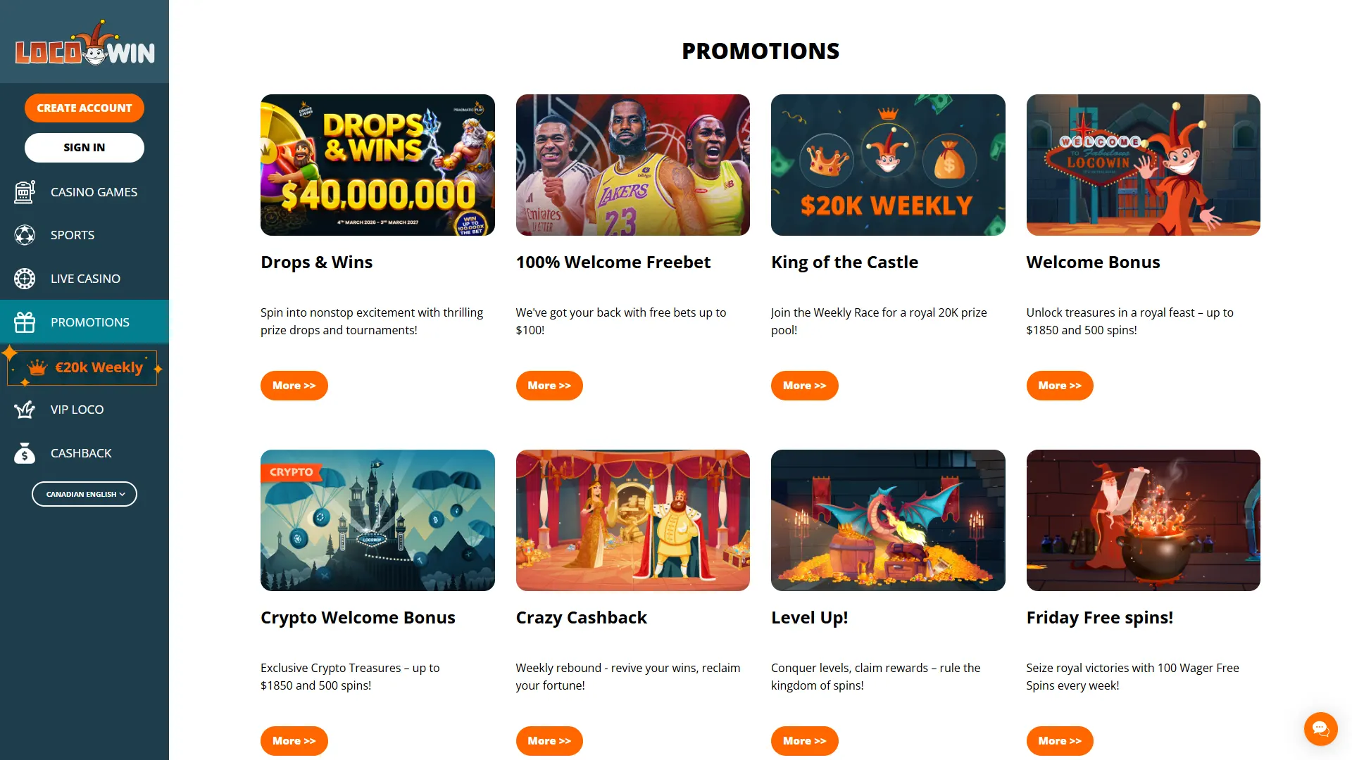 See new bonuses at Locowin promo page.