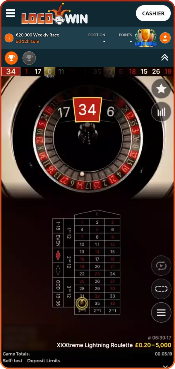 Start playing chosen live casino game and win big at Locowin.