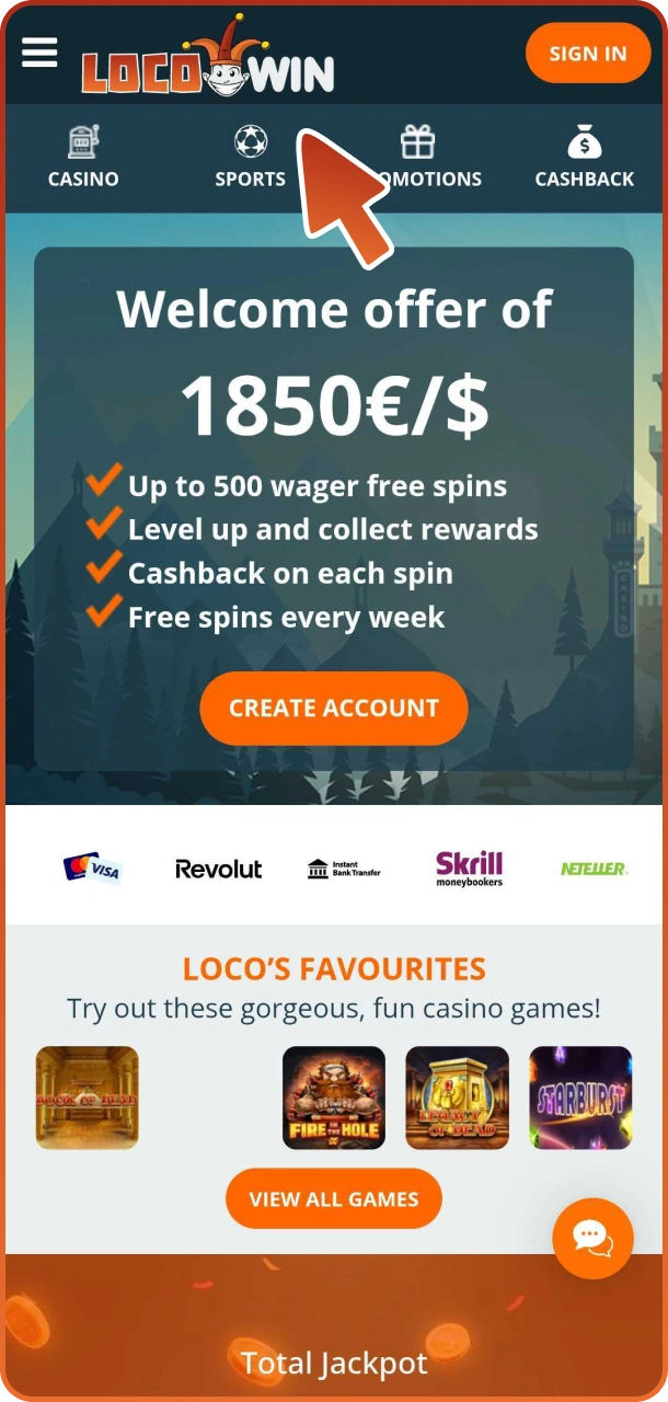 Go to Locowin webbsite to get app and create account.