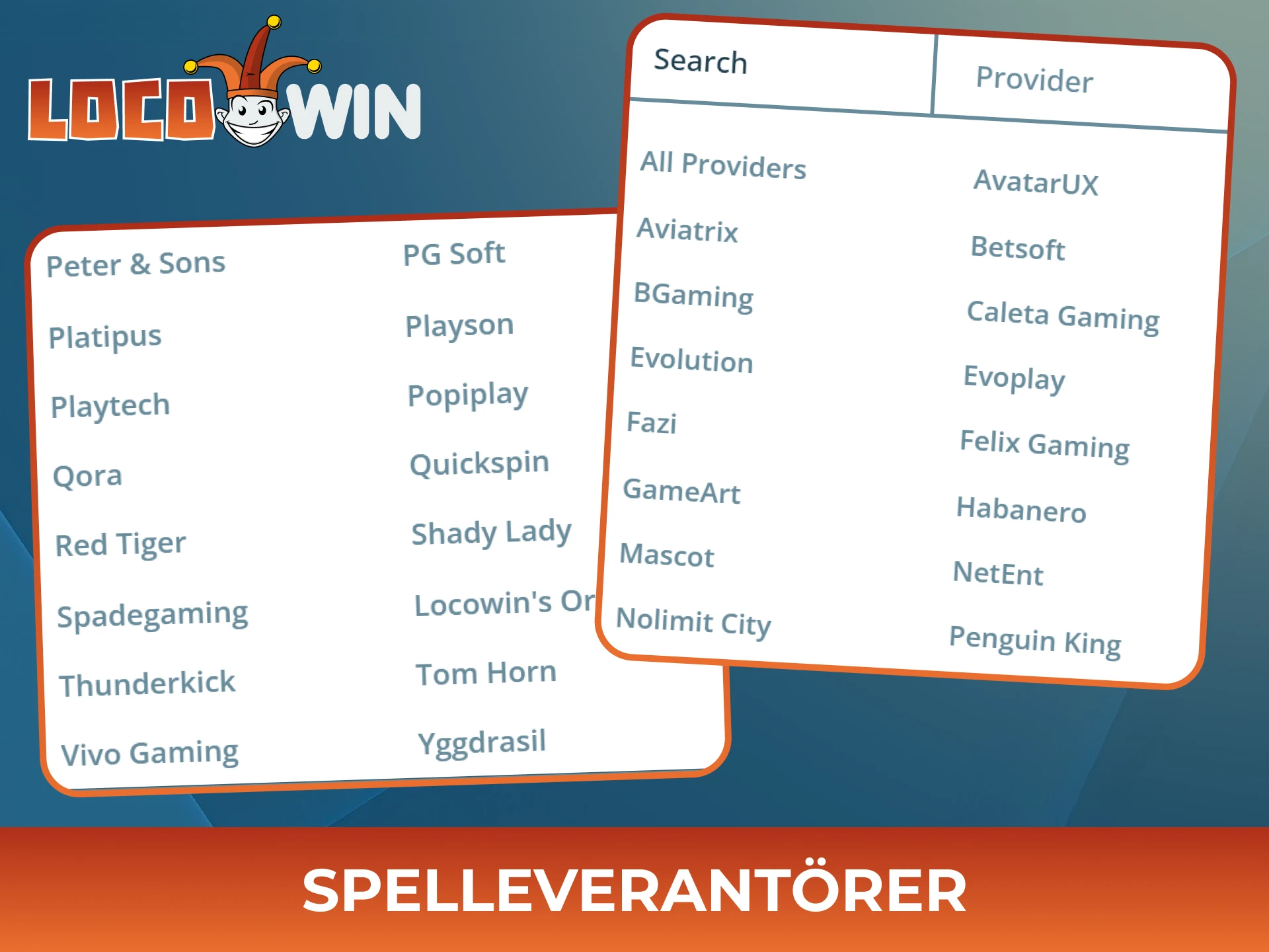 Prova många spel från olika betrodda leverantörer och välj dina favoriter på Locowin casino.