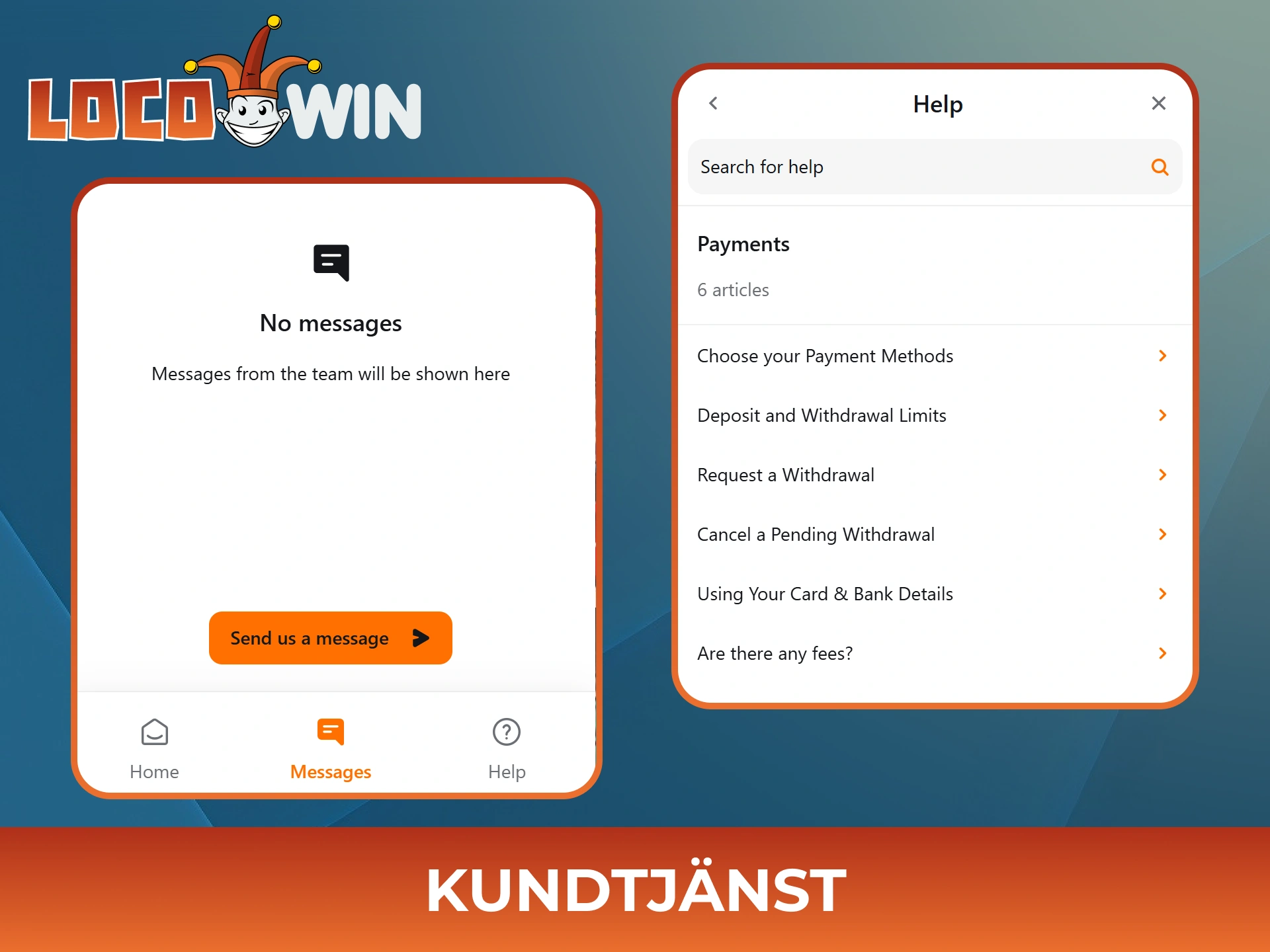 Skriv till Locowins supportteam om du har några uttagsproblem.