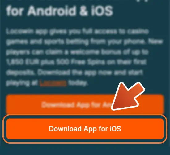 Click this button to get Locowin iOS app.